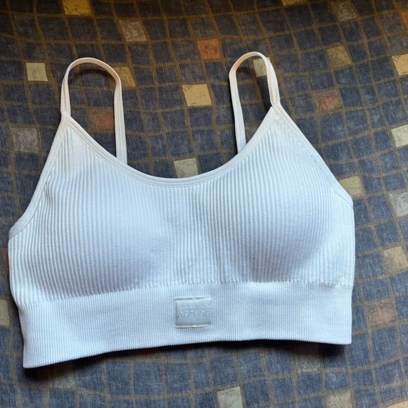 Urban Planet White Ribbed Crop Top - Picture 2 of 5